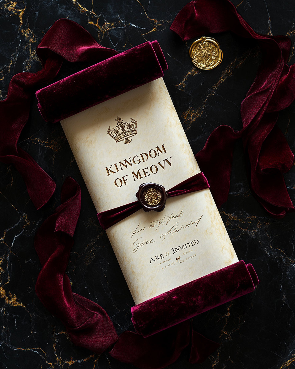 Royal scroll invitation