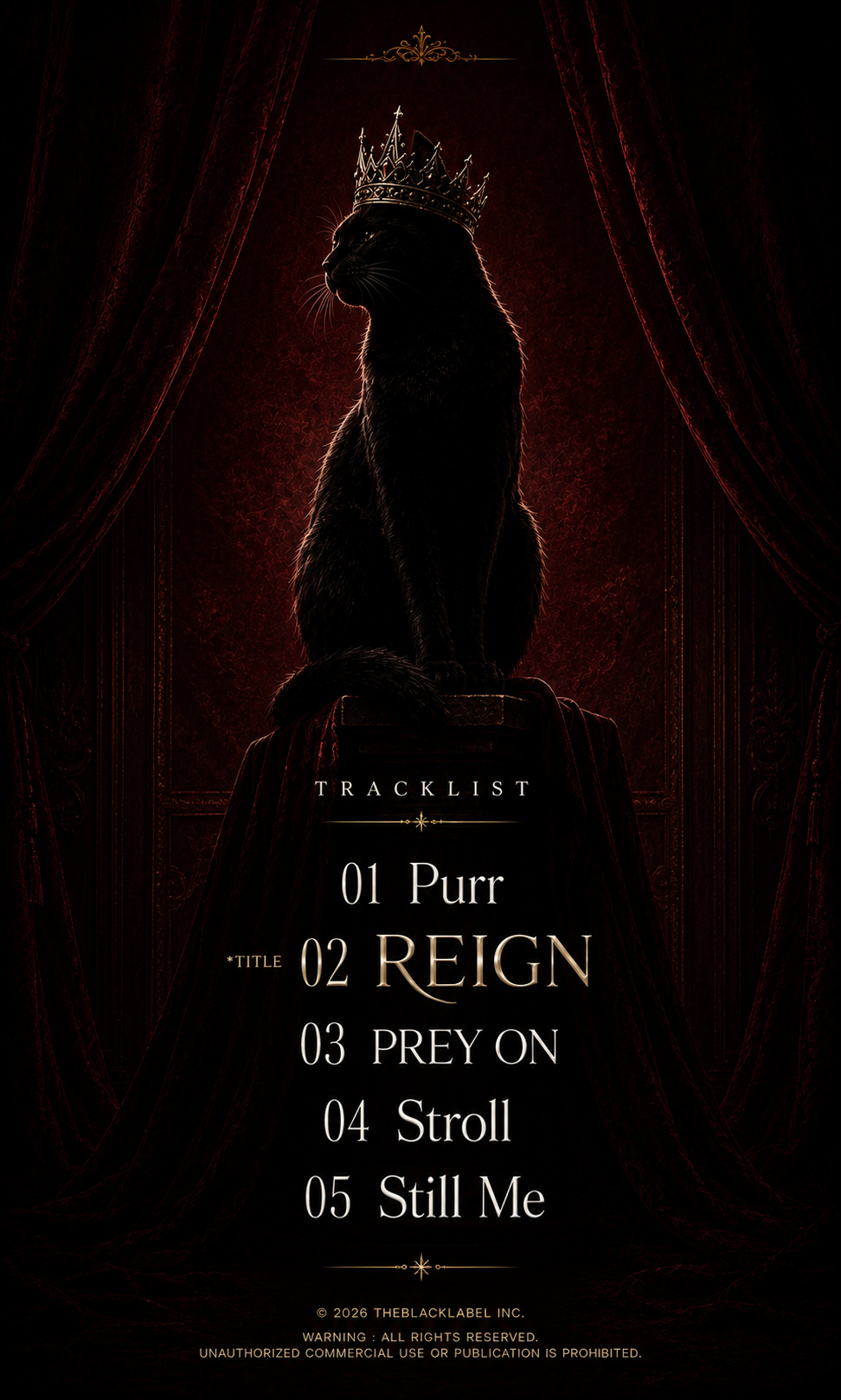TERRITORY tracklist — crowned cat on throne